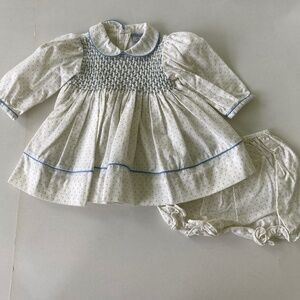 Friedknit Creation Smocked Dress & Bloomers Set Baby Girls